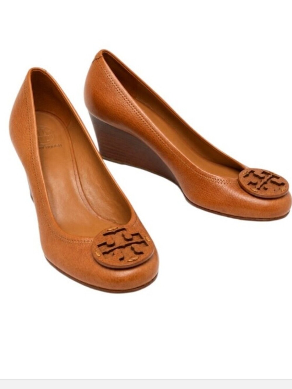 TORY BURCH SALLY TUMBLED LEATHER WEDGE PUMP
